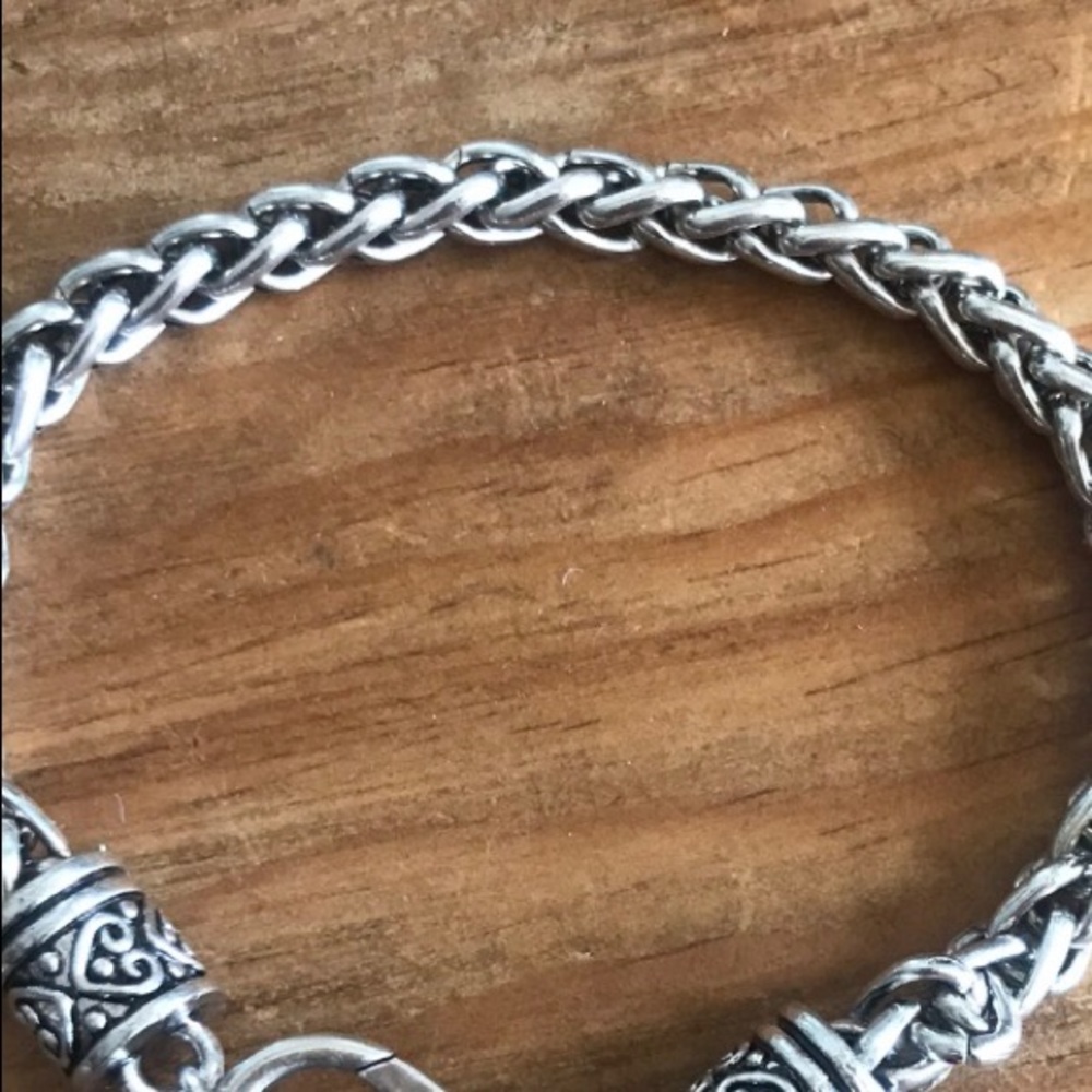 Color Guard Green Rhinestone Heart Rope Bracelet - Picture 4 of 4
